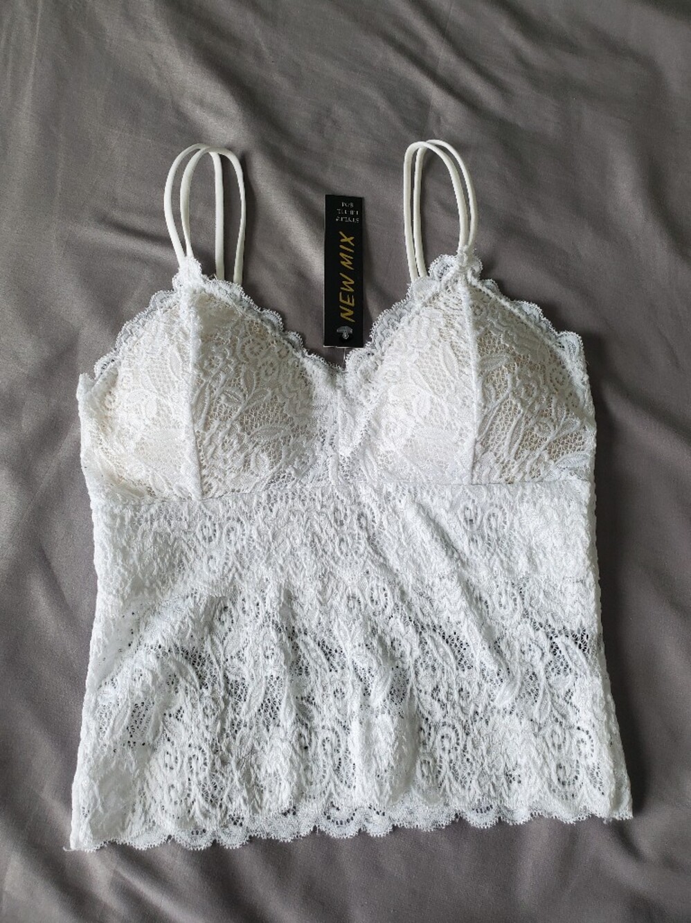 New Mix White Lace Bustier Cami Top